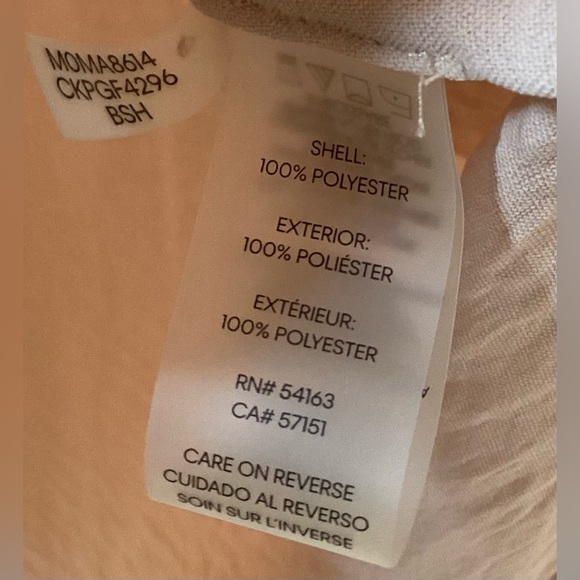 Calvin Klein Textured Roll Tab Button Down Peach Women Shirt size Large. - Picture 5 of 5